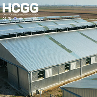 Structure en acier préfabriquée sur mesure pour abri d'élevage, bâtiment d'entrepôt agricole personnalisé pour bétail et volailles, installation rapide