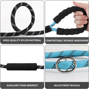 Wholesale Strong Padded Rivet Waterproof <strong>Dog</strong> Leash Climbing Running Tracking Reflective Soft Handle Nylon Rope Pet <strong>Dog</strong> Leash - Product Image 6