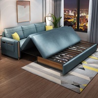 Hochwertiges, stilvolles, multifunktionales, komfortables, faltbares und ausziehbares Doppelfunktions-Schlafsofa für das Wohnzimmer