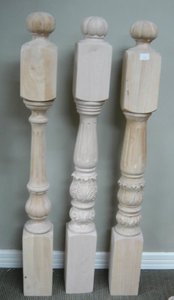 Barandillas de balcón de diseño clásico, pasamanos de escalera de <span class=keywords><strong>madera</strong></span> sin terminar para interiores, balaustres de <span class=keywords><strong>madera</strong></span> para terraza, gran oferta - Product Image 4