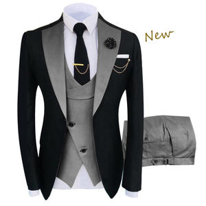 Vente chaude hommes costume grande taille trois pièces robe mince meilleur homme et marié costume - Product Image 1