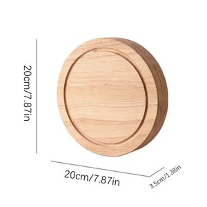Tabla de Quesos Redonda de Madera de Acacia Shichang de 20 cm, Plato Resistente para Carne, Ideal para Camping - Product Image 1