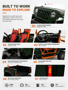 <span class=keywords><strong>Buggy</strong></span> tout-terrain UTV 200cc, roues en aluminium de 10 pouces, freins à disque hydrauliques, suspension à airbag, charge utile de 300 kg, réservoir de 15 L, kart pour adultes - Product Image 2