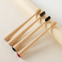Brosse à dents en bambou biodégradable écologique, poils naturels de sanglier et crin de cheval, logo gravé au laser personnalisé