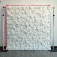 Nouvelle Arrivée Grande Murale Florale Artificielle Rose et Lotus Rose 10x10 pieds pour Décoration de Scène de Mariage