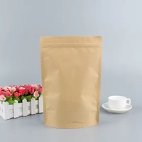Sachets écologiques en papier kraft brun avec zip-lock pour biscuits avoine noix épices friandises pour animaux de compagnie grains de café sac