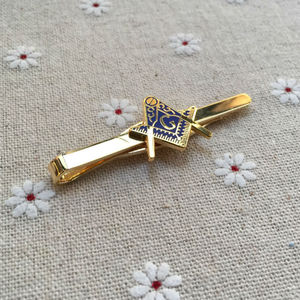 批发纪念品礼品黄铜领带夹共济会共济会男士领带夹 - Product Image 2