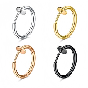 Clip-on Hoop <b>Earrings</b> Zinc Alloy 2.0mm Diameter Multiple Sizes Unisex Fashion Jewelry - Product Image 1