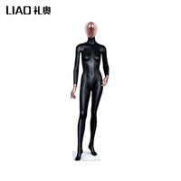 Nouveau design Mannequin gonflable noir mat en fibre de verre pour femme adulte, taille standard, corps entier, visage diamant, pour magasin de vêtements