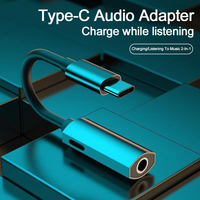 Convertidor 2 en 1 de Tipo-C a Conector de 3.5mm, Adaptador de Audio para Auriculares, Cable de Carga Auxiliar, No Compatible con HTC
