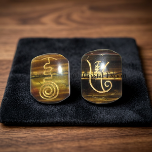 Fuente de Ágata Ojo de Tigre |   Set de Maestro de Reiki Tallado y Souvenir de Piedras Preciosas con Temática de Amor y Feng Shui en Venta Online - Product Image 2