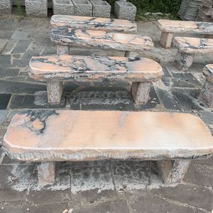 Panca in Marmo Onice da Giardino Scolpita in Pietra in Vendita - Product Image 4