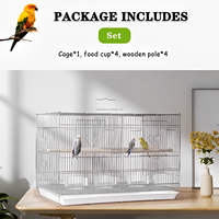 Cage à oiseaux, cage à perruches avec cloisons, cage à perroquets en fil métallique durable avec double salle de reproduction