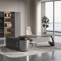 Bureau de direction en forme de L de haute qualité, luxueux, moderne, classique, traditionnel, en bois, pour ordinateur, pour PDG, directeur, patron