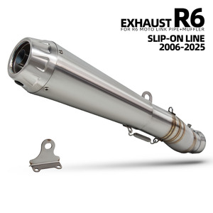 Silencieux d'échappement R6 pour Yamaha YZF-R6 2006-2025, kit d'échappement de course pour <span class=keywords><strong>moto</strong></span>, en acier inoxydable, avec adaptateur de raccordement à enfiler et <span class=keywords><strong>tube</strong></span> de liaison intermédiaire arrière - Product Image 1