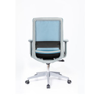 Desain Baru Sedia Kursi Kantor Belakang Tengah Bingkai Abu-abu Ergonomis dengan Sandaran Tangan 3D