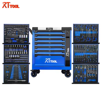 Coffret à outils roulant RTTOOL avec 7 tiroirs et revêtement thermolaqué, comprenant un kit d'outils automobiles de 235 pièces, chariot à tiroirs en acier