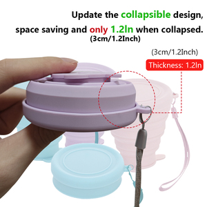 Custom Logo Color Eco-Friendly Portable Silicone Collapsible <b>Travel</b> <b>Cup</b> Folding Camping <b>Cup</b> Lids for Outdoor Drink Use - Product Image 6