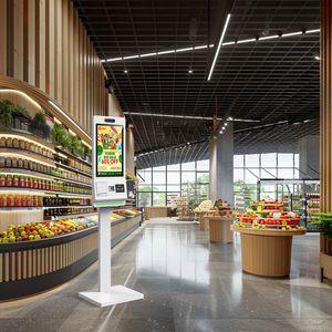 21,5-дюймовый сенсорный <span class=keywords><strong>POS</strong></span>-терминал для самостоятельного заказа, SDK, киоск самообслуживания для оплаты в ресторанах быстрого питания, KFC, облачное решение - Product Image 6