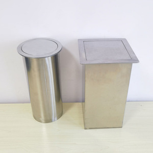 Poubelle encastrée carrée en acier inoxydable 304 pour les toilettes des centres commerciaux ; bac de nettoyage dissimulé pour usage domestique. - Product Image 4