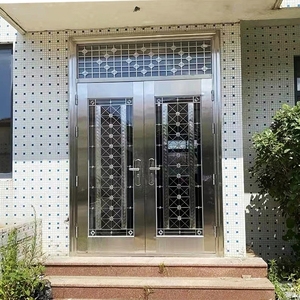 Porta Esterna Antieffrazione a <span class=keywords><strong>Doppia</strong></span> <span class=keywords><strong>Anta</strong></span> in Acciaio Inox 304 Bamus Moderna con Garanzia di 1 Anno per Villa e Fattoria - Product Image 4