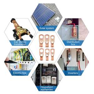 Connecteurs à sertir ronds en cuivre pur 50 pièces, norme américaine, pour onduleurs solaires de voitures - Ingénierie chimique - Product Image 1