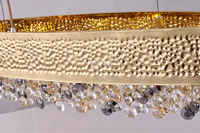 Lustre de salle à manger en cristal K9 linéaire de luxe italien, luminaire suspendu en cuivre massif pour la décoration de table haut de gamme