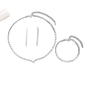 Set di Collana, <span class=keywords><strong>Orecchini</strong></span> e Bracciale Punk in Lega con Pietre Naturali Scintillanti, Stile Europeo-Americano - Lusso Femminile JOYE - Product Image 5