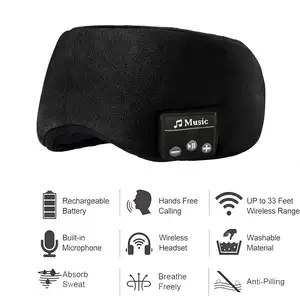 Casque de sommeil en tissu doux, vente en gros, Microphone de sommeil musical sans fil, masque de sommeil Bluetooth, écouteurs