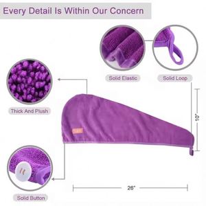 Serviette de cheveux en microfibre à séchage rapide, turban, bonnet de séchage pour cheveux, vente en gros, logo personnalisé accepté, directement de l'usine chinoise - Product Image 6