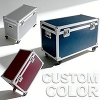 Valise de transport en aluminium durable de grande taille, fabriquée sur mesure par l'usine de Ningbo, Chine, avec roulettes