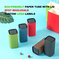 Boîte d'emballage en tube de papier kraft carré, résistante à l'humidité, en gros, personnalisable, recyclable, pour le thé