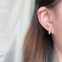 Boucles d'oreilles clous en or jaune 18 carats avec diamants de laboratoire, cristal de rosée du matin, dos plat, boucles d'oreilles en or