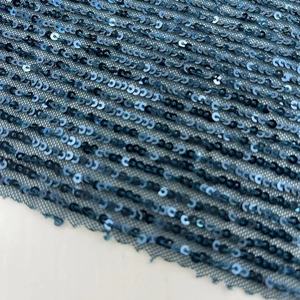 Sang trọng sâu màu xanh sequin thêu lưới | căng vải cho Couture gowns & Evening Dresses - Product Image 3