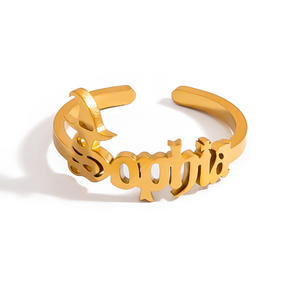 Anillos de Moda con Diseño de Letras, Color Oro de 18K, Estilo Halloween, Joyería Unisex - Product Image 5
