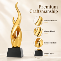 Trophée Flamme en Résine à Base Conique Noire pour Cérémonie de Remise des Prix Professionnels avec Gravure de Texte Personnalisée