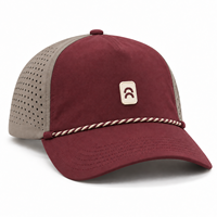 Casquettes de baseball trucker à 5 panneaux avec logo PVC personnalisé, maille non structurée perforée, visière incurvée, boucle, casquette personnalisée