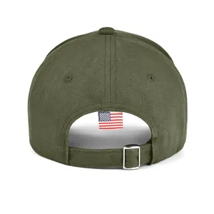 Topi bisbol bendera Amerika uniseks, untuk pria wanita profil rendah topi katun AS dapat disesuaikan topi ayah polos