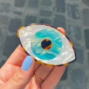 Pinzas para el pelo con forma de ojo malvado para mujer, pinzas de garra de pelo acético irrompibles, tamaño grande, personalizadas