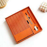 Sets de Regalo de Cuadernos de Cuero Corporativos al por Mayor con Botella, Cuaderno de Lujo Personalizable A5, Caja de Regalo con Bolígrafo y USB
