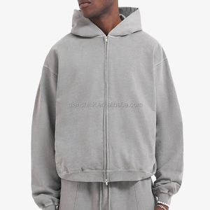 เสื้อมีฮู้ดผ้าเกล็ดปลาแบบซิป Y2k โอเวอร์ไซส์วินเทจผ้าเฟรนช์เทอร์รี่มีซิปมีฮู้ดไซส์ใหญ่พิเศษ450แกรม - Product Image 1