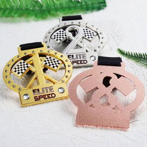 Nuevas Medallas Deportivas de Oro, Plata y Cobre, Personalizadas para 1er, 2do y 3er Lugar, Medallas Deportivas de Aleación de Zinc, Medallas de Carreras con Pedrería - Product Image 4