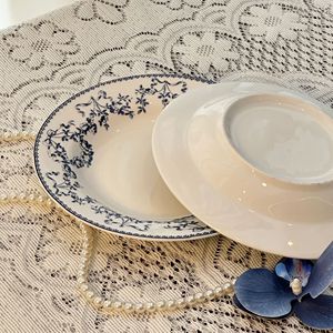 Assiette creuse <span class=keywords><strong>en</strong></span> céramique de haute qualité, style vintage, motif végétal, compatible micro-ondes, <span class=keywords><strong>vaisselle</strong></span> pour plats occidentaux - Product Image 4