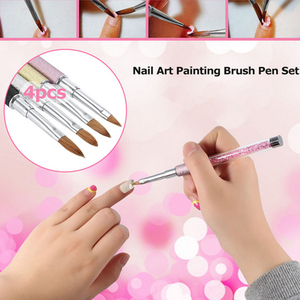 Pinceau à ongles en acrylique Kolinsky 20%-100% Taille 4 6 8 10 Manche en strass diamant avec couvercle pour nail art - Product Image 5