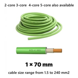 Material Eléctrico <span class=keywords><strong>Rz1</strong></span>-K 0.6/1kV, <span class=keywords><strong>Cable</strong></span> de Alimentación Unipolar con Conductor de Cobre, Tamaños de 1X25mm2 a 1X240mm2 - Product Image 1