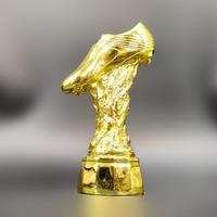Trofeo de Bota de Oro Personalizado para Fútbol, Estilo Bota Dorada con Base de Metal Pulido y Textura de Roca, Premio Deportivo para Ganadores