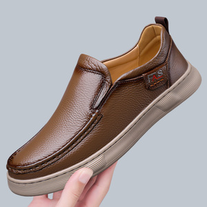 Mocasines Casuales Ligeros para Hombre, Parte Superior de PU, Suela de Goma, Sin Cordones, Transpirables, Zapatos para Caminar de Verano, Color Sólido - Product Image 1