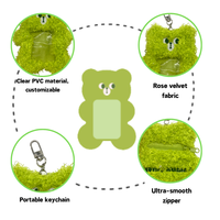 Porte-cartes et porte-clés en peluche personnalisés Kawaii, porte-cartes en peluche, porte-cartes photo en peluche