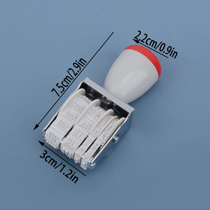 Văn phòng tiêu chuẩn cao su di động tem 4mm Tiếng Anh Có thể điều chỉnh năm tháng ngày Con lăn ngày tem - Product Image 2