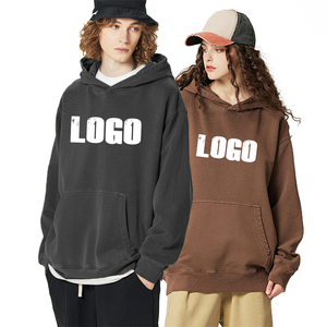 Vente en gros 100% coton 420g sweat à capuche délavé à l'acide sweat à capuche unisexe surdimensionné vintage pull d'hiver vierge de haute qualité - Product Image 2